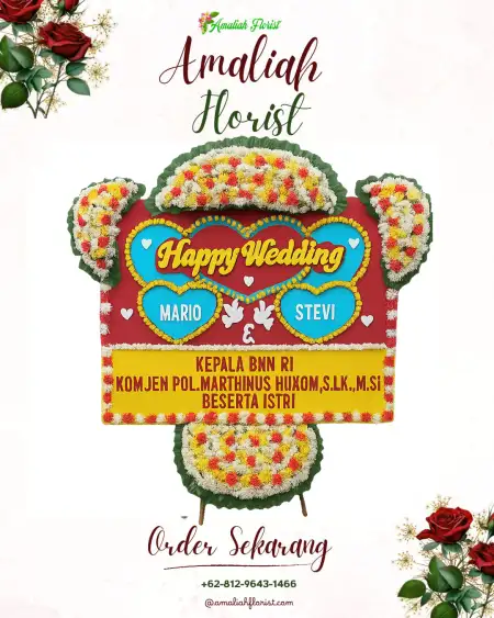 Papan Bunga Pernikahan Carat